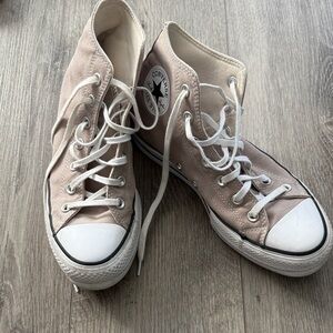 Converse High-Top Sneakers in tan canvas